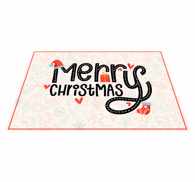 Tapete de vinil bordado natal feliz natal - TenStickers