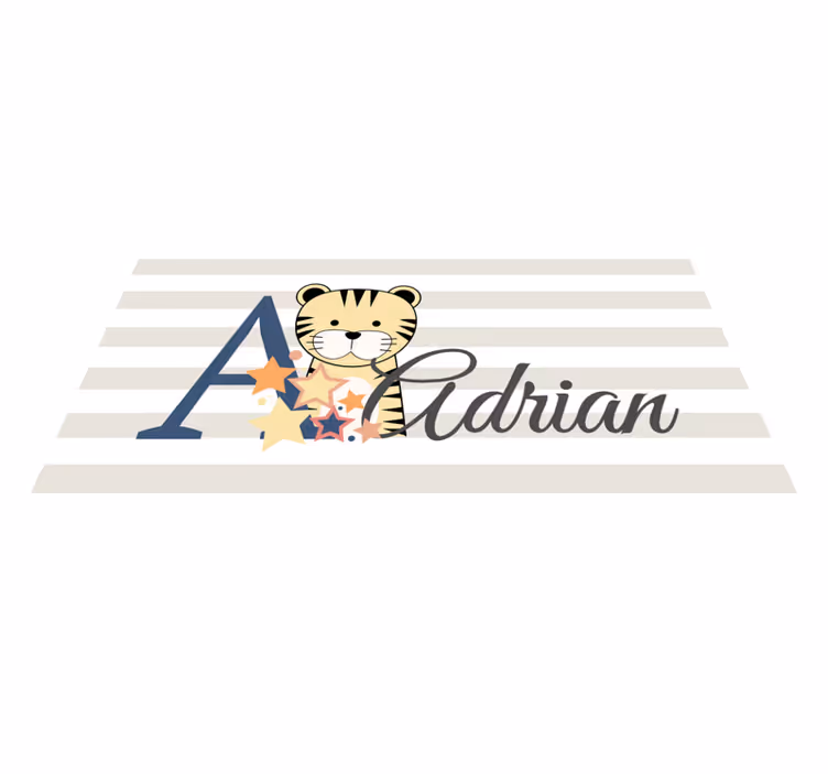 Animais fofos tigre com nome tapete de jogo de bebê - TenStickers