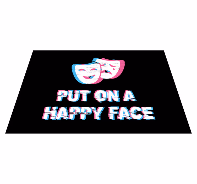 Tapete vinílico frases e textos expressão facial feliz - TenStickers