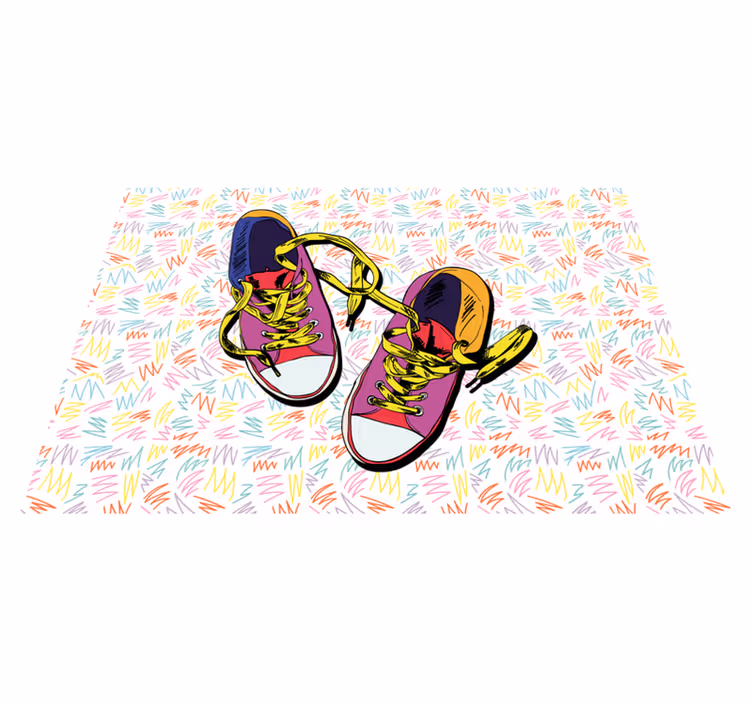 Tapete vinílico juvenil padrão de tênis colorido - TenStickers