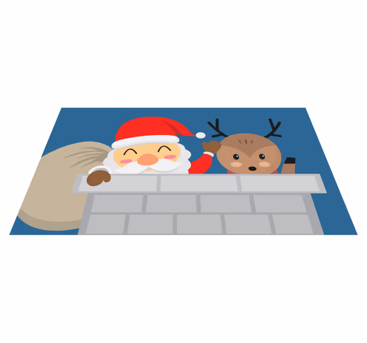Tapete de vinil de natal para papai noel e renas - TenStickers