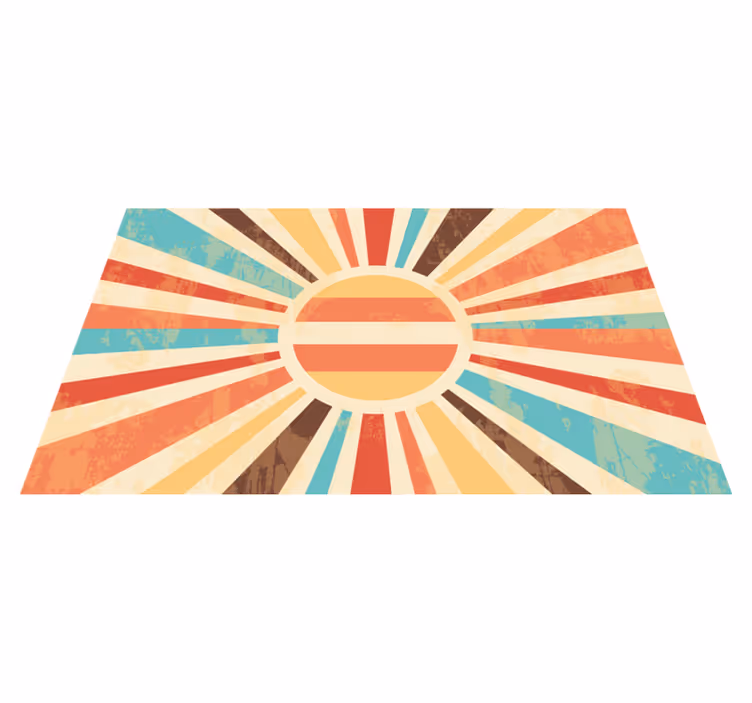 Tapete vintage colorido com raios de sol retrô - TenStickers