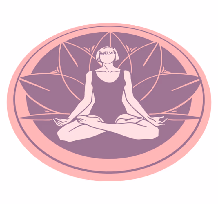 Tapete vintage com arte de meditação em flor de lótus - TenStickers