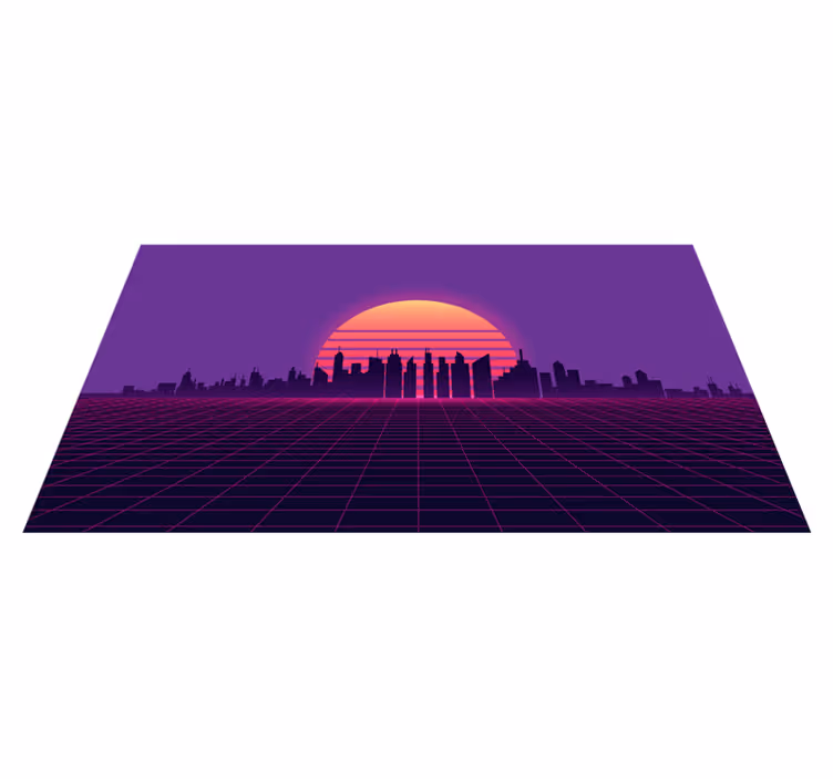 Tapete vaporwave sunset estilo anos 80 - TenStickers