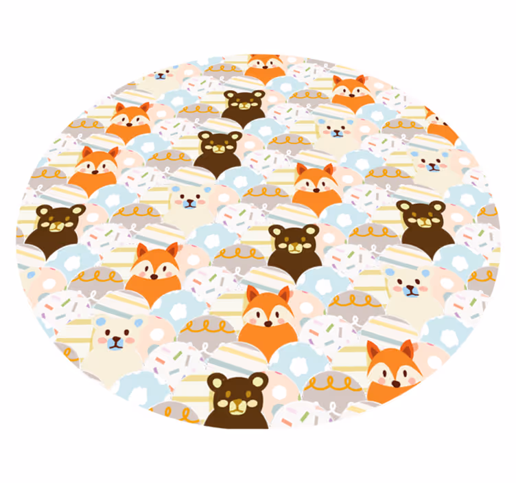 Patchwork animal bear and fox produtokids tapete - TenStickers
