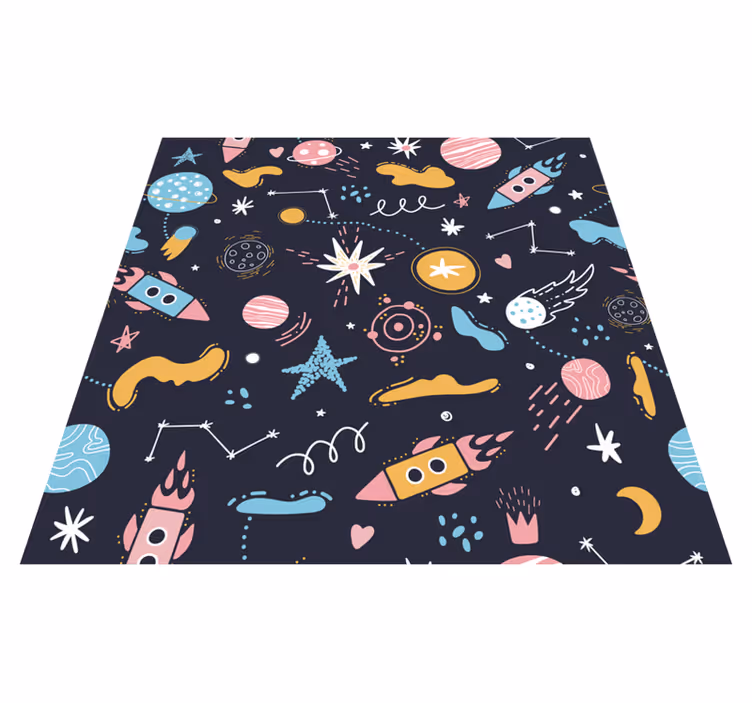 Tapete de brincar para bebês com padrão espacial sideral - TenStickers