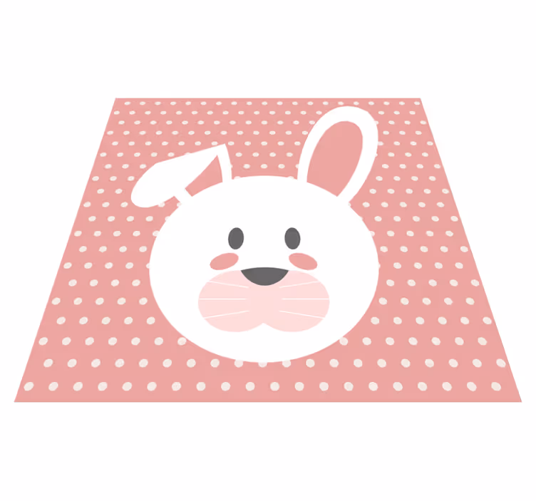 Tapete vinílico bebé coelho de bolinhas - TenStickers