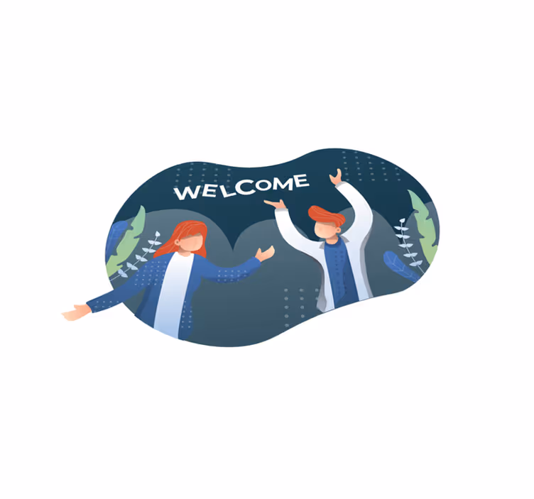 Feliz boas-vindas tapete de viyl personalizado - TenStickers