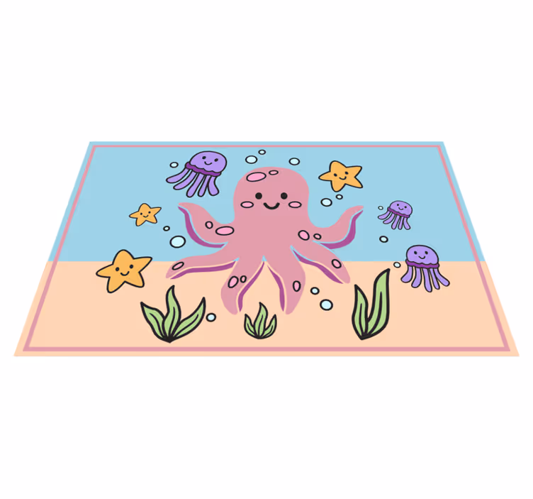 Tapete vinílico infantil ilustração de amigos do oceano - TenStickers