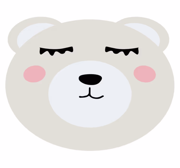 Rosto de urso bebê bege tapete de jogo de bebê - TenStickers