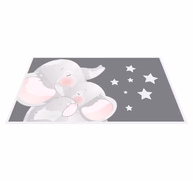 Tapete vinílico infantil elefantes dormindo - TenStickers