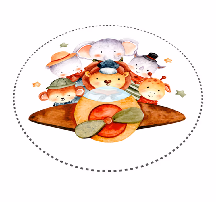 Avião com tapete de produtoanimal - TenStickers