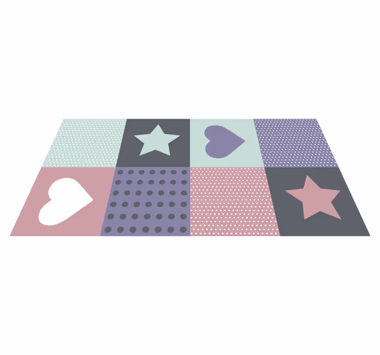 Estrelas e corações tapete de vinil estrela - TenStickers