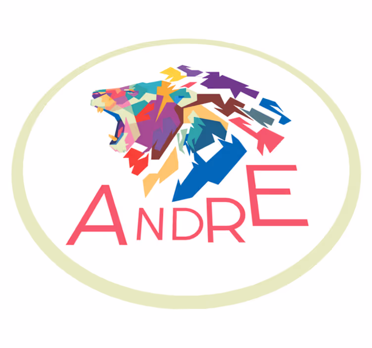 Animais geométricos tapete personalizado bonito leão - TenStickers