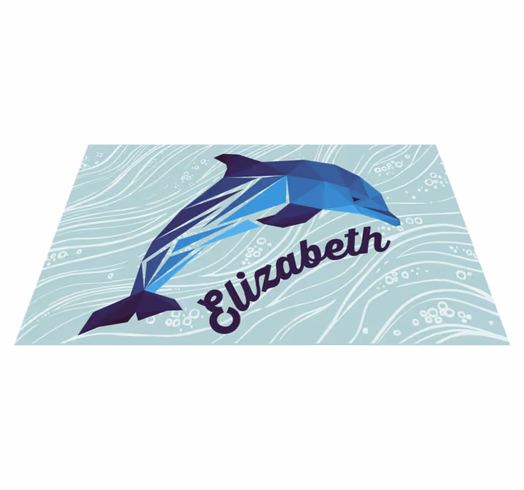 Tapete vinílico com nome golfinho personalizado - TenStickers
