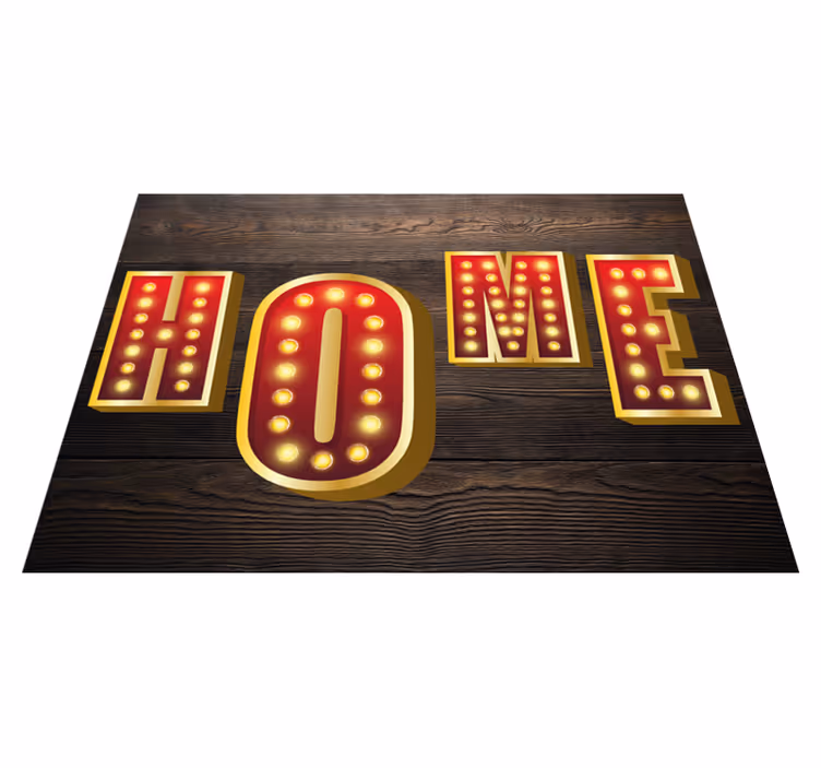 Tapete personalizado com texto neon "home" - TenStickers