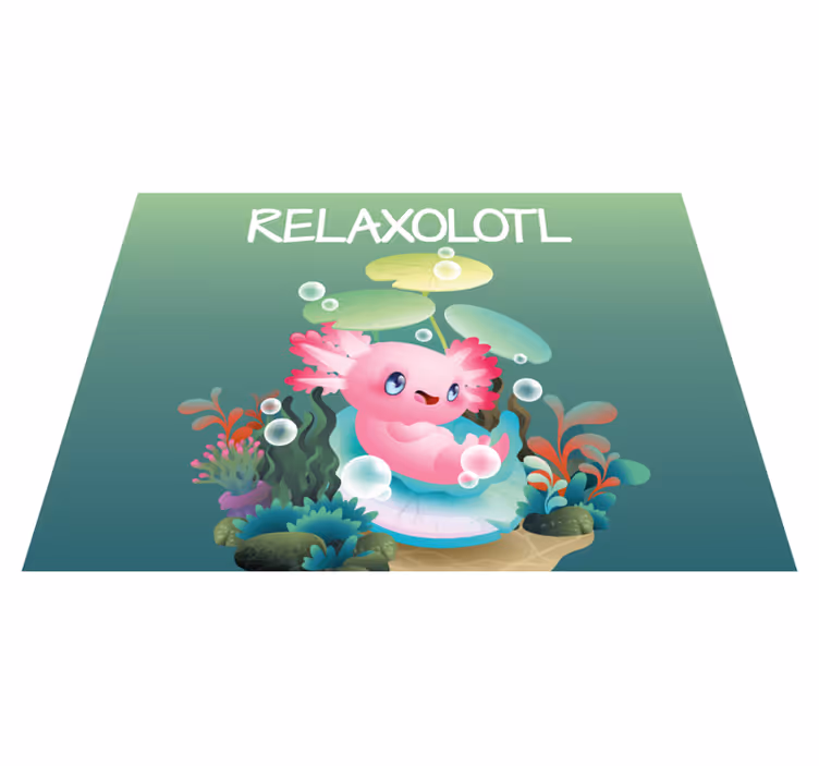 Tapete de vinil infantil "relaxolotl" com padrão azul - TenStickers