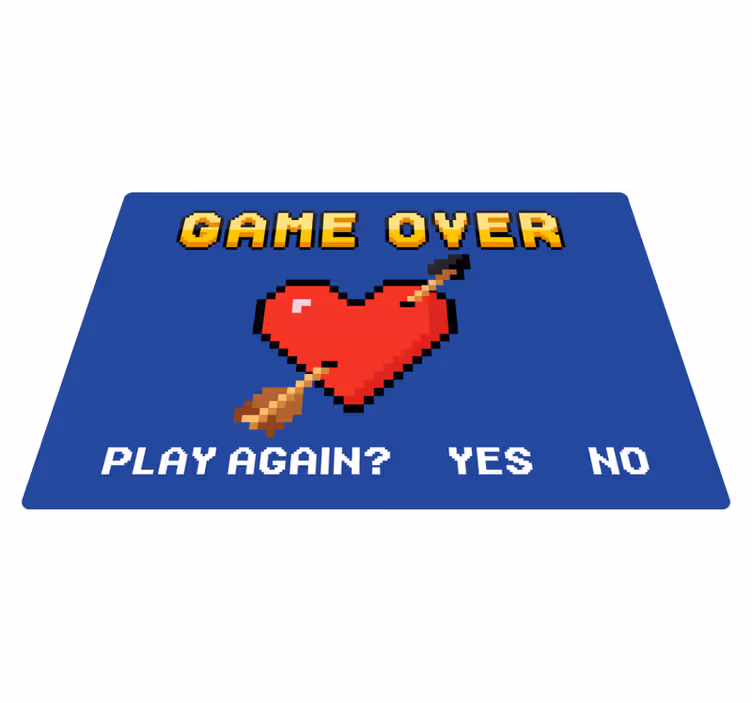 Tapete vinílico frases e textos coração pixelado fim de jogo - TenStickers