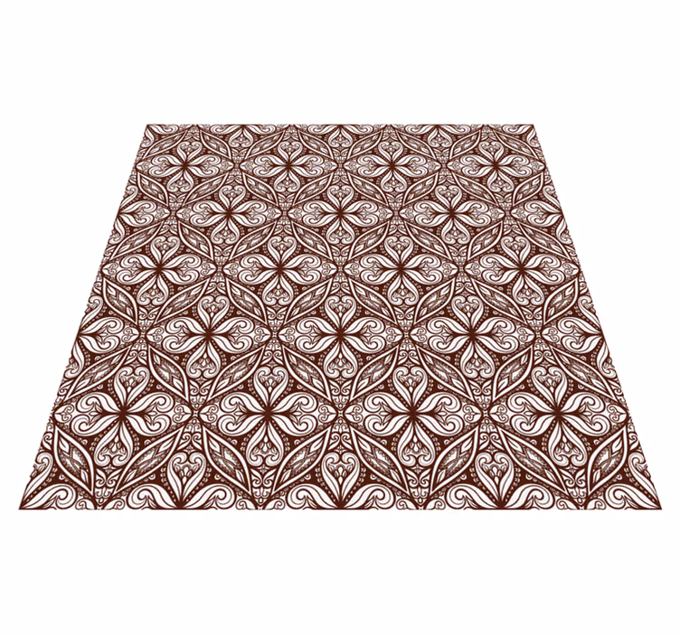 Tapete vinílico retro padrão floral marrom - TenStickers