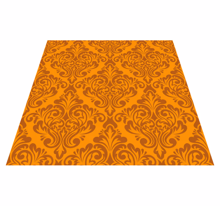 Tapete vinil laranja damasco vintage - TenStickers