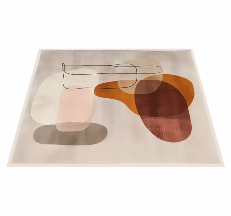 Tapete vinílico bege formas abstratas - TenStickers
