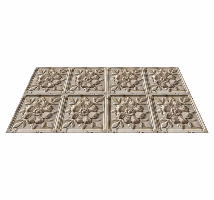 Tapete vinílico bege azulejos antigos - TenStickers