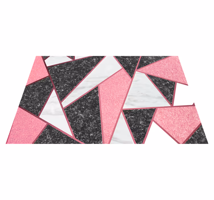 Tapete de vinil mármore formas geométricas rosa e cinza - TenStickers