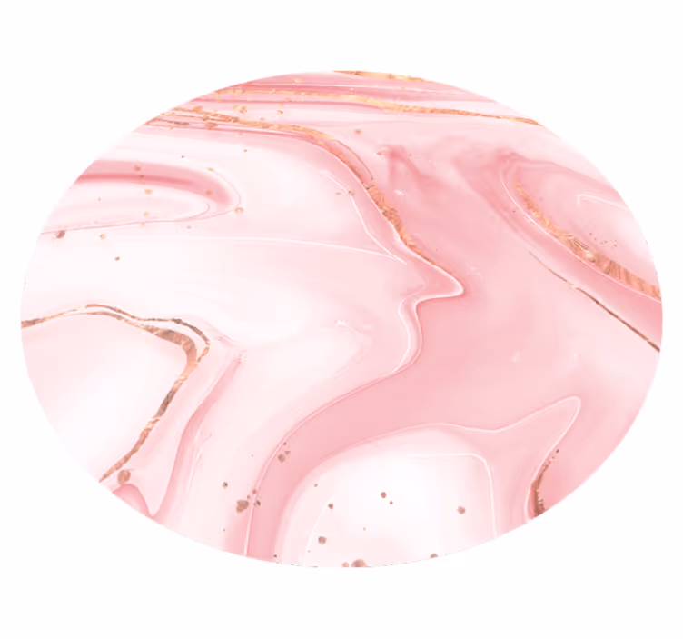 Tapete de vinil mármore redondo nas cores rosa e branco - TenStickers