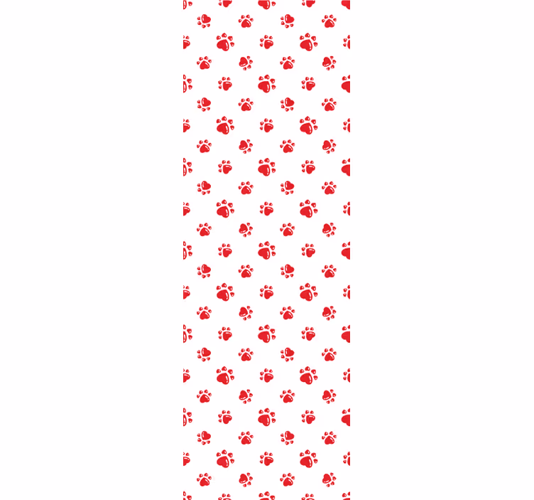 Papel de parede cães pegadas vermelhas - TenStickers