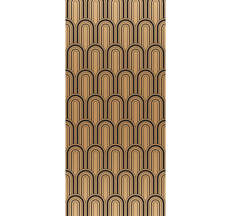 Papel de parede formas geométricas padrão arcos marrons - TenStickers