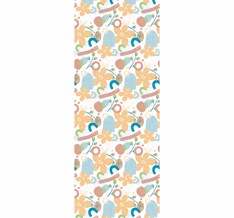 Papel de parede abstracto motivo floral simples - TenStickers