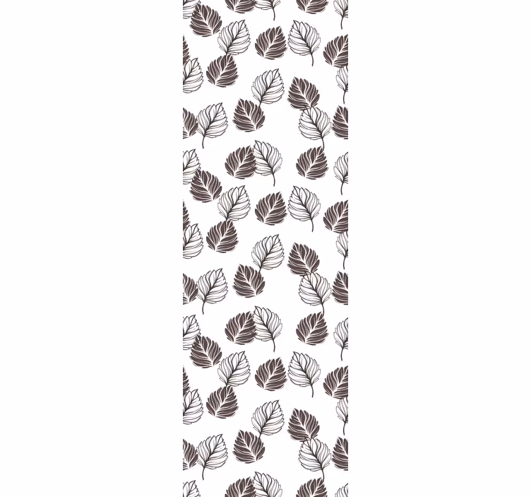 Papel de parede folhas marrom e branco motivo botânico - TenStickers