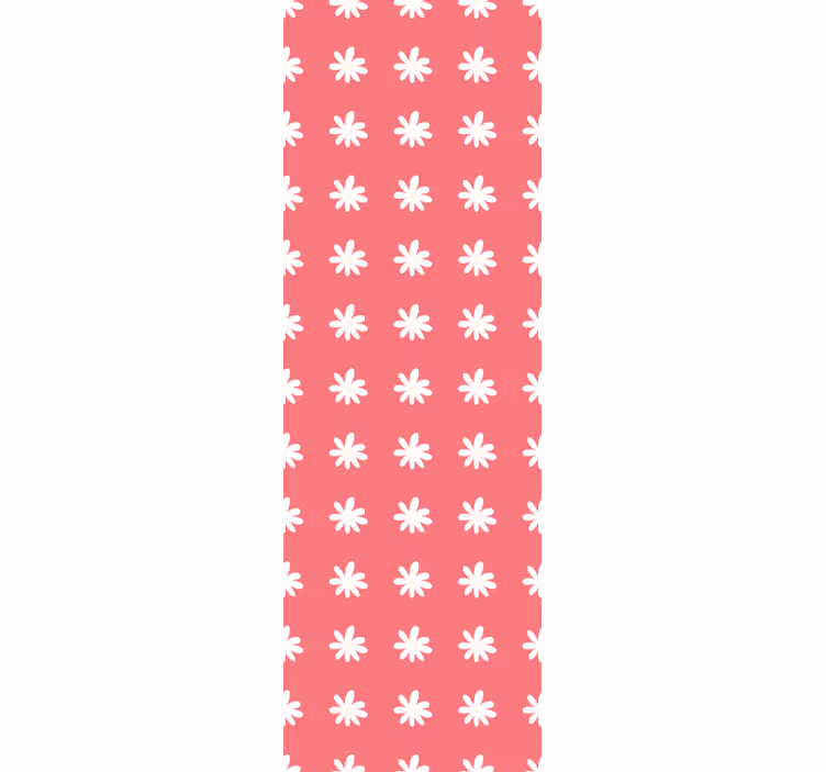 papel de parede flores padrão floral vermelho e branco - TenStickers