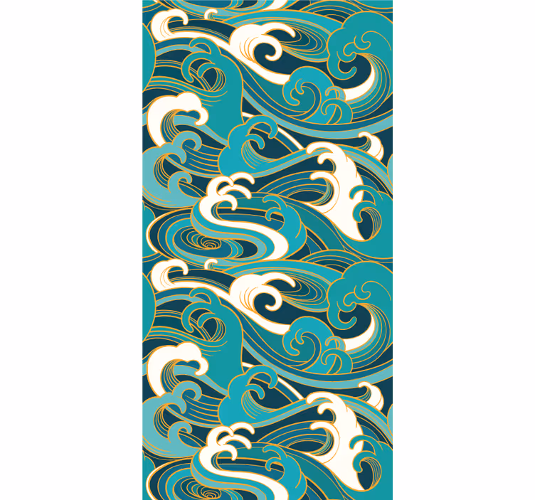 Papel de parede abstracto fluxo de ondas oceânicas - TenStickers