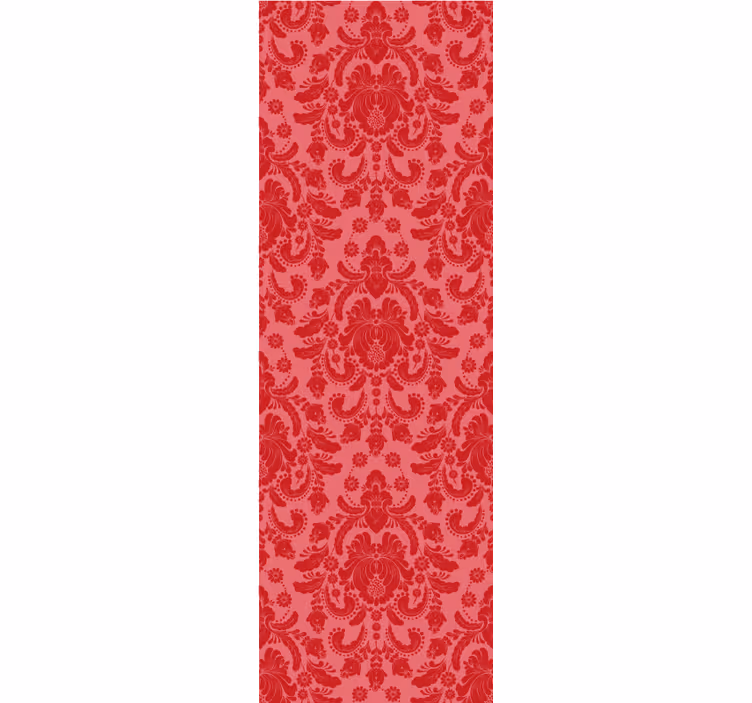 Papel de parede clássico damasco floral vermelho - TenStickers