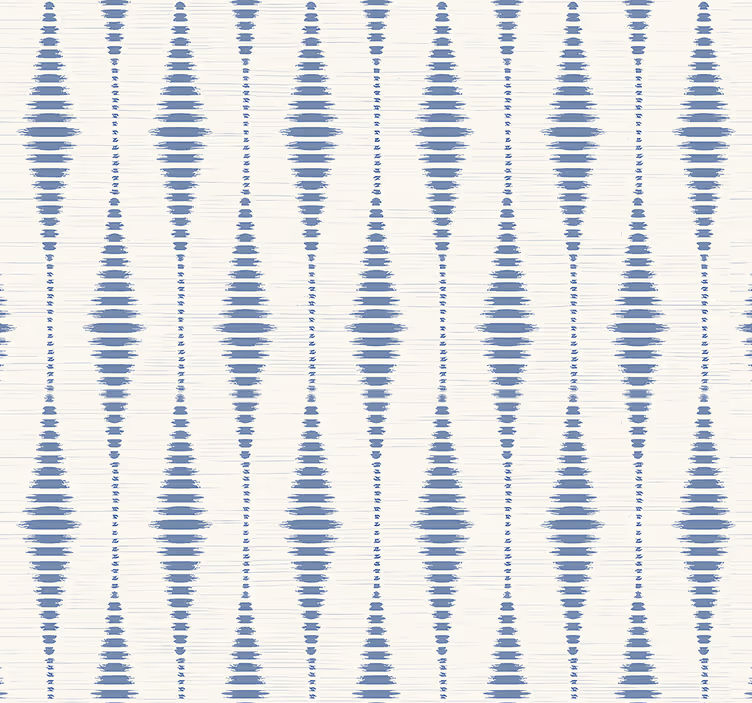 Papel de parede geométrico rabaul ikat azul e bege - TenStickers