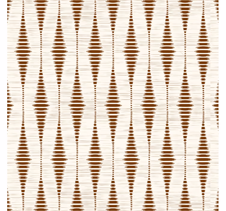 Papel de parede geométrico rabaul ikat marrom chocolate - TenStickers