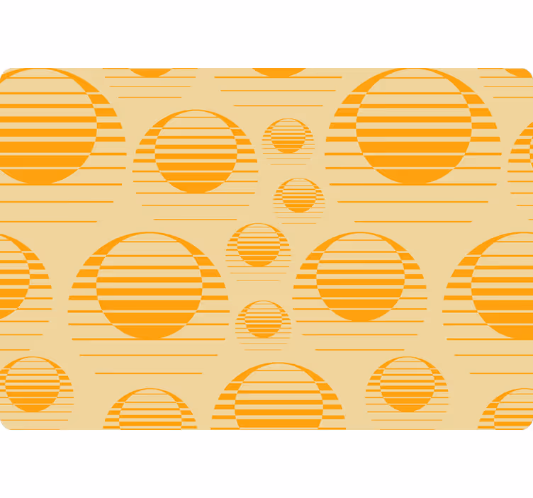 Papel de parede formas geométricas sóis laranja retrô - TenStickers