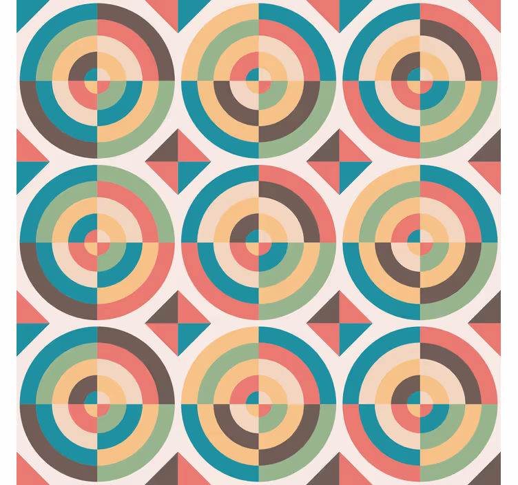 Papel de parede formas geométricas formas abstratas retro - TenStickers