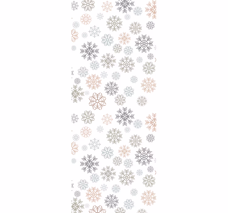 Papel de parede natal padrão de flocos de neve bege - TenStickers