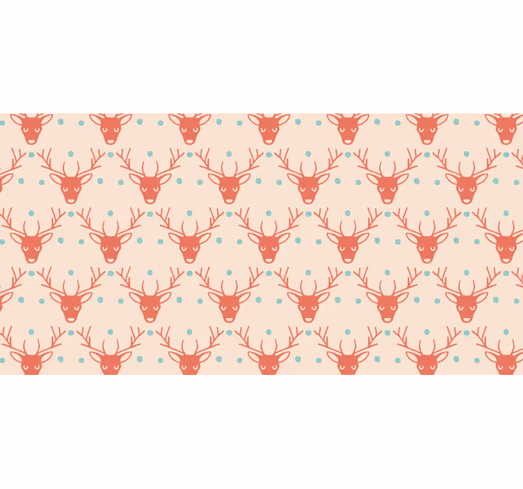 Papel de parede natal padrão de renas vermelhas - TenStickers