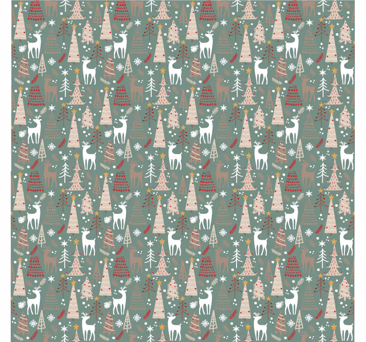 Papel de parede natal padrão floresta de natal - TenStickers