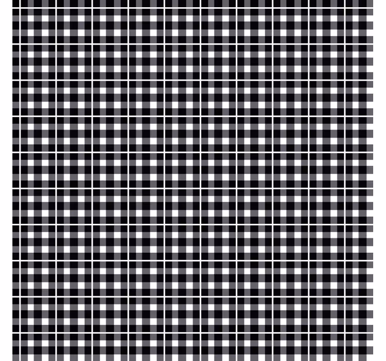 Papel de parede para quarto padrão xadrez preto e branco - TenStickers