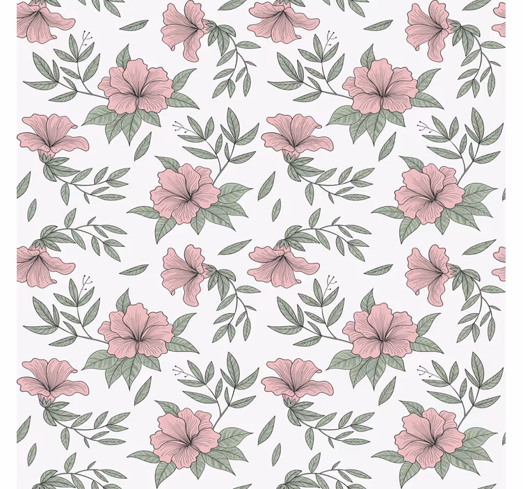 Papel de parede para quarto com acabamento floral - TenStickers
