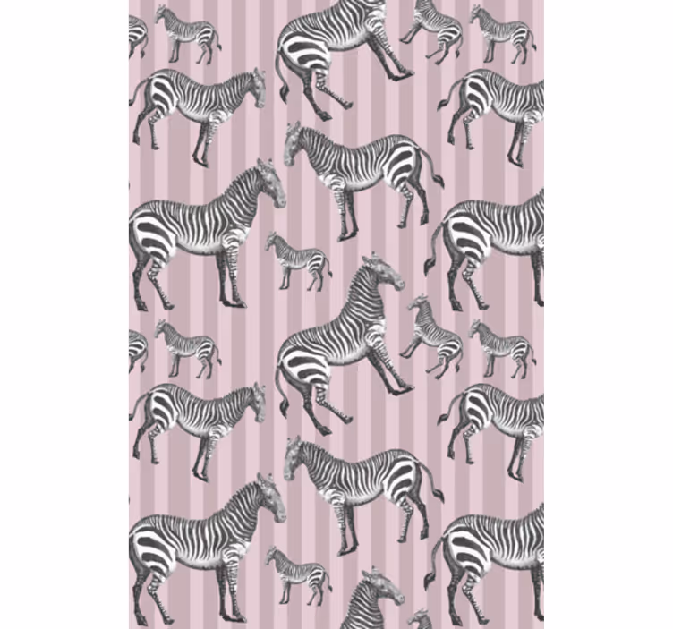 Papel de parede animais padrão ilustração de zebra vintage - TenStickers