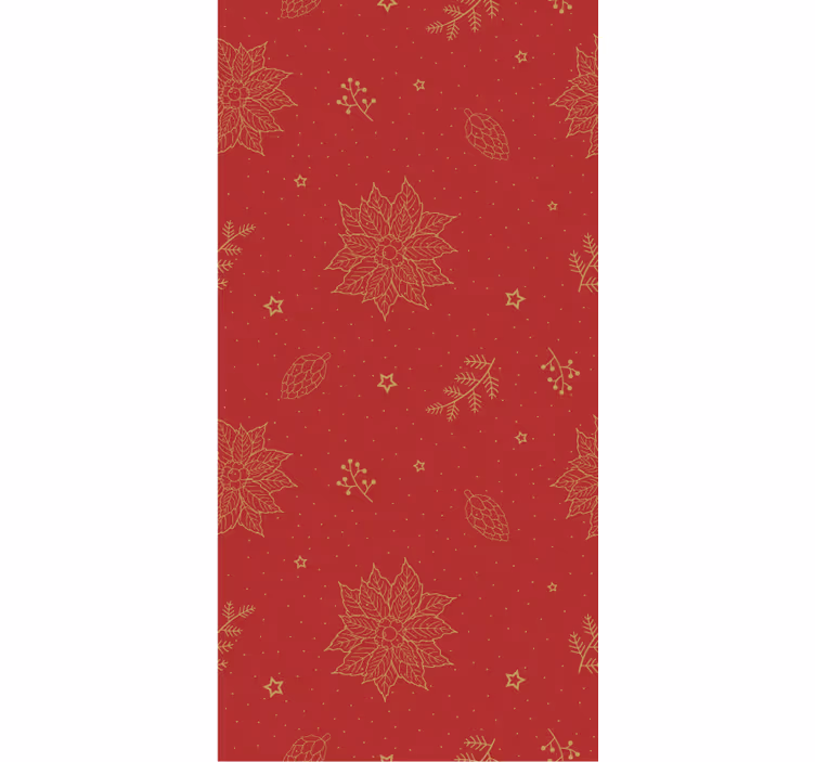 Papel de parede natal com padrão vintage de flores - TenStickers