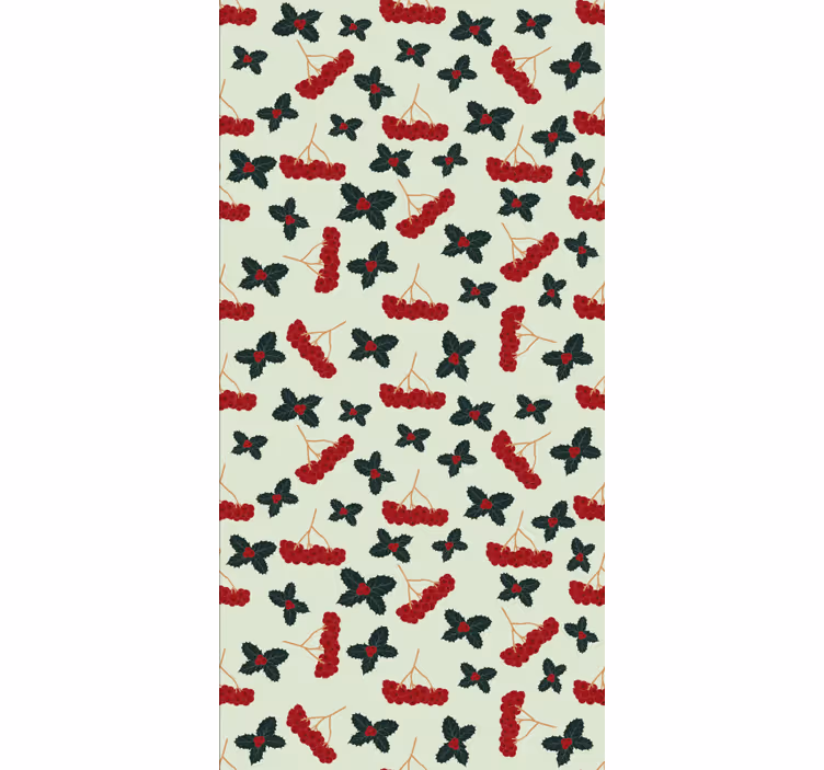 Papel de parede natal padrão de frutas desenhadas à mão - TenStickers