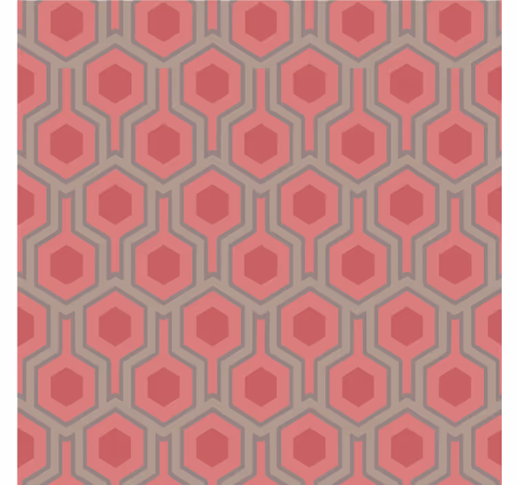 Papel de parede escritório hexágonos rosas anos 70 - TenStickers