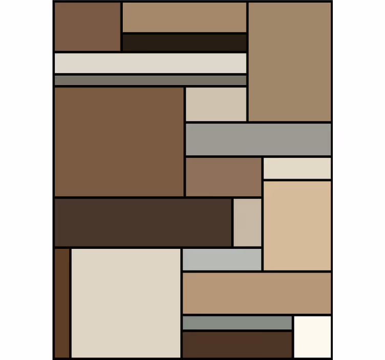 Papel de parede escritório quadrados marrons - TenStickers