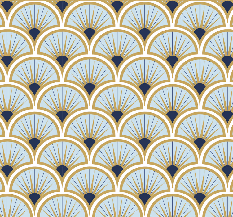 Papel de parede escritório padrão de leque geométrico - TenStickers
